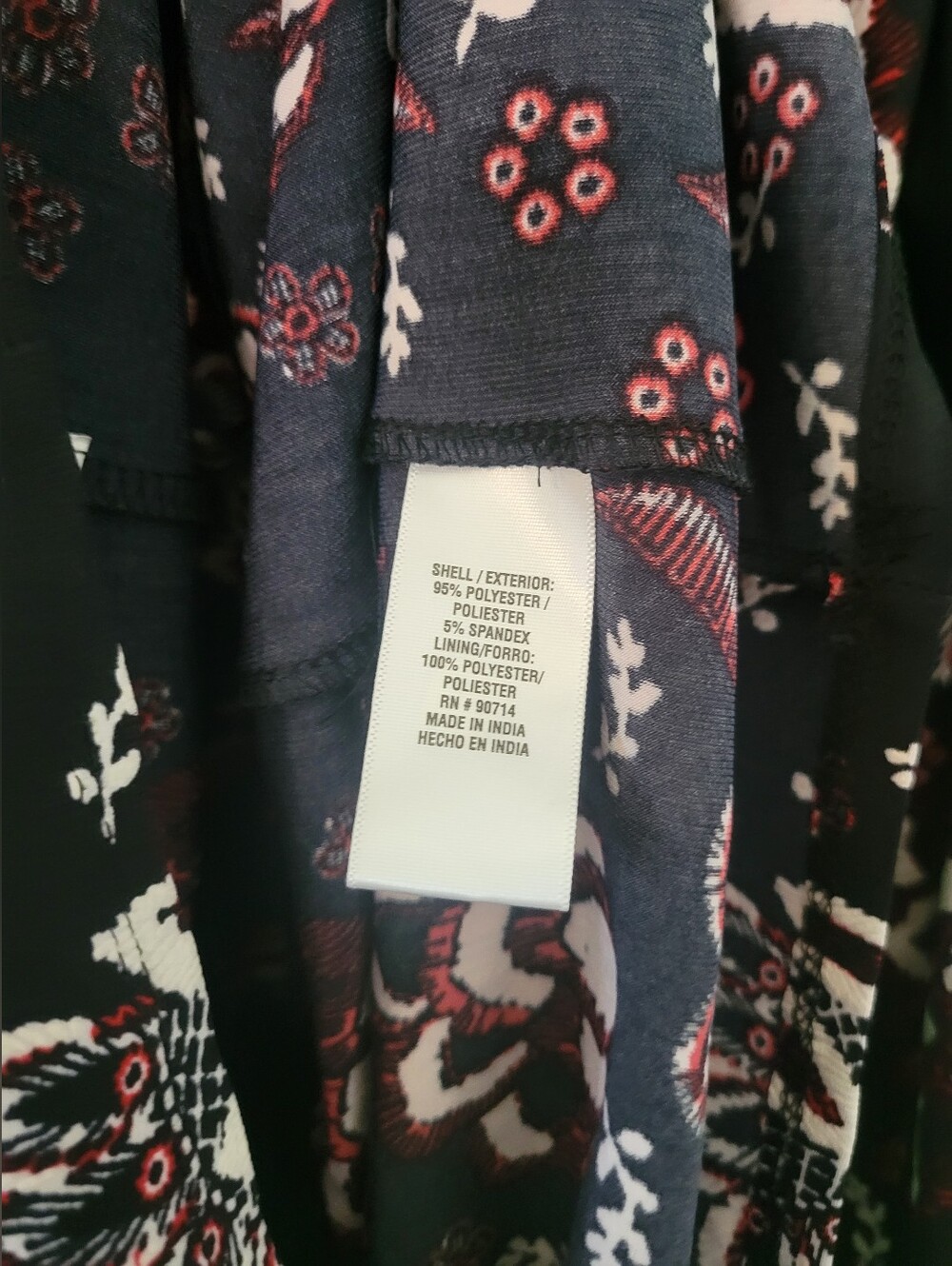 MSK Black Dress Floral Bell Sleeve Formal Flare Church Sz Small - Picture 5 of 6